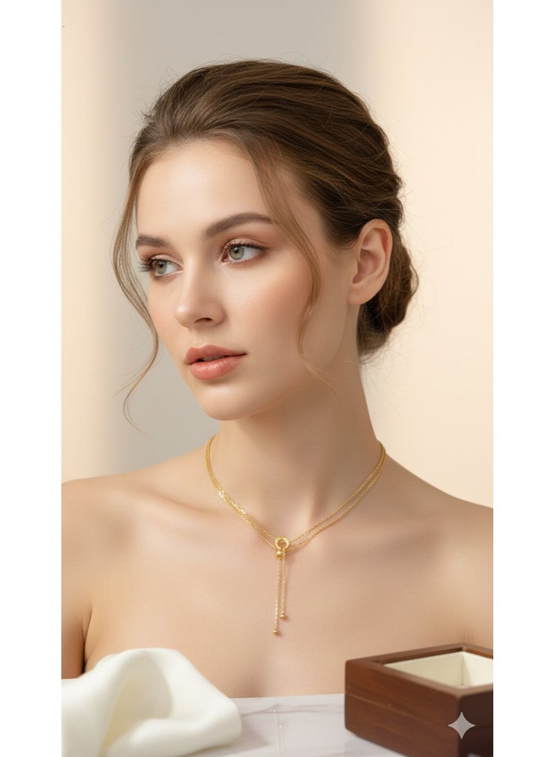 WARD Elegant Gold Plated Stainless Steel Necklace for Women - Modern Stylish Design - Tarnish Resistant. - Image 4